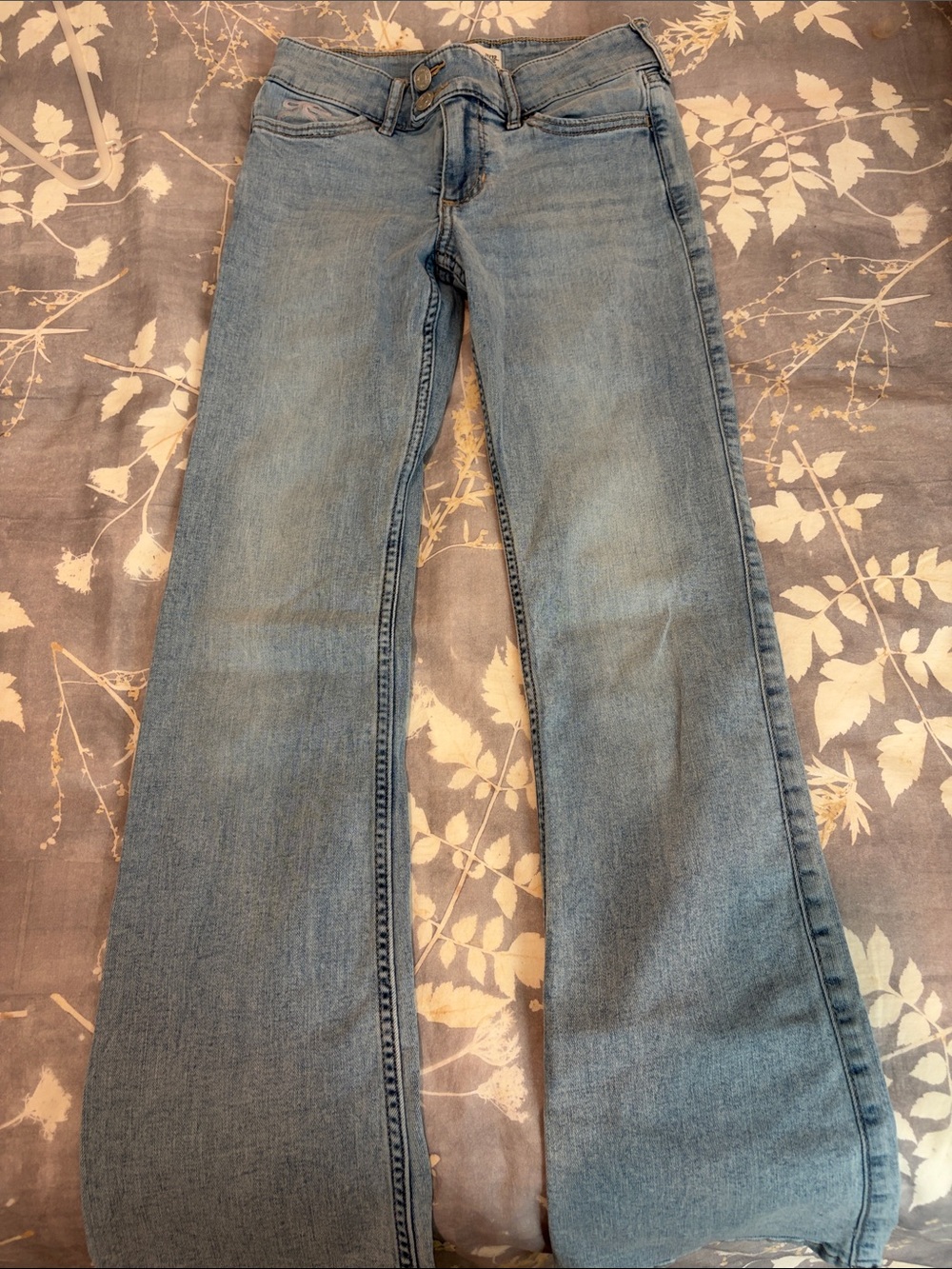 abercrombie kids low rise boot Blue Flared Jeans